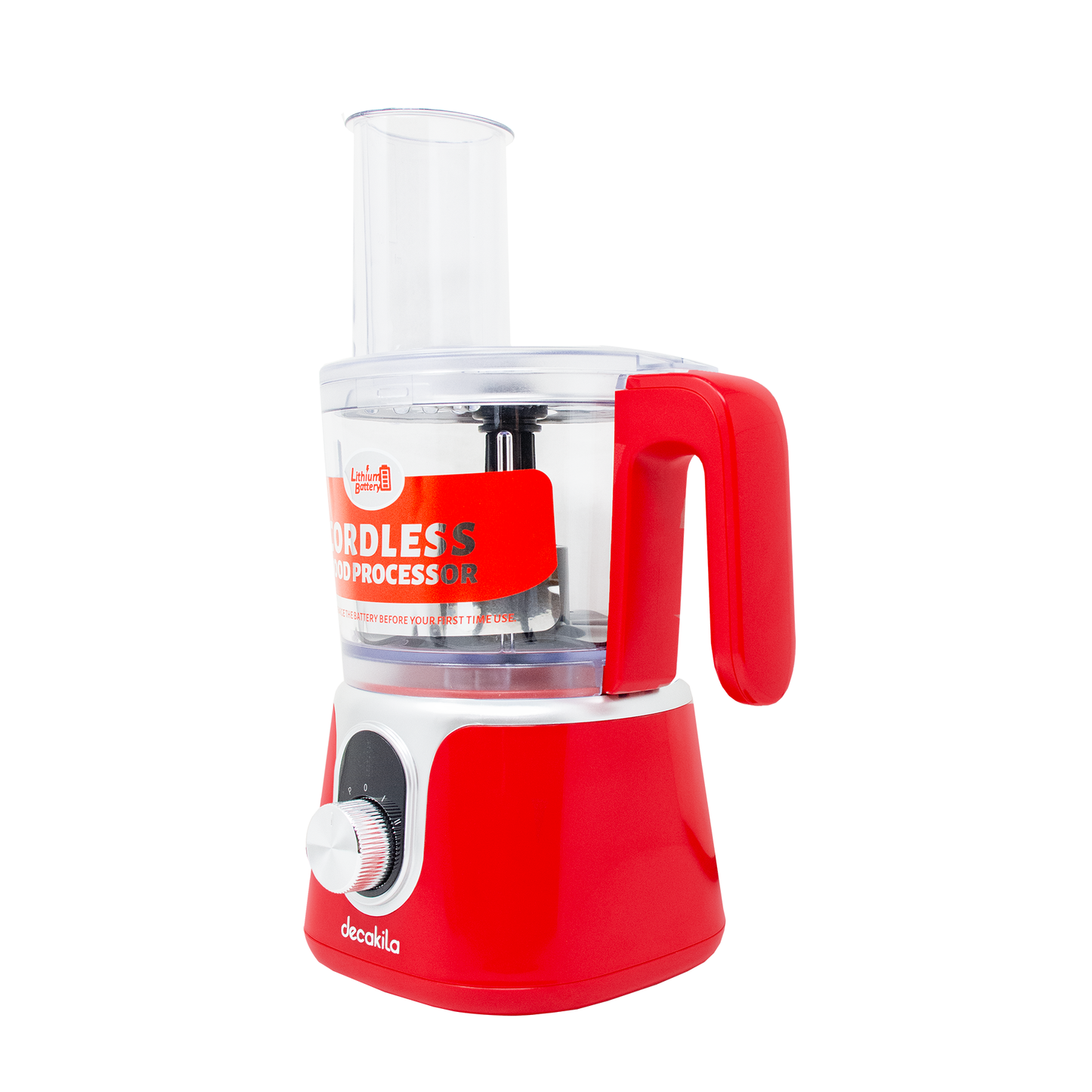 Procesador de alimentos Inalámbrico con Accesorios Rojo Decakila KMMG005R (Caja de 4 Piezas)