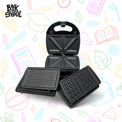 Sandwichera - Wafflera - 3 en 1 Placas Intercambiables 750 W Decakila KUEC048M