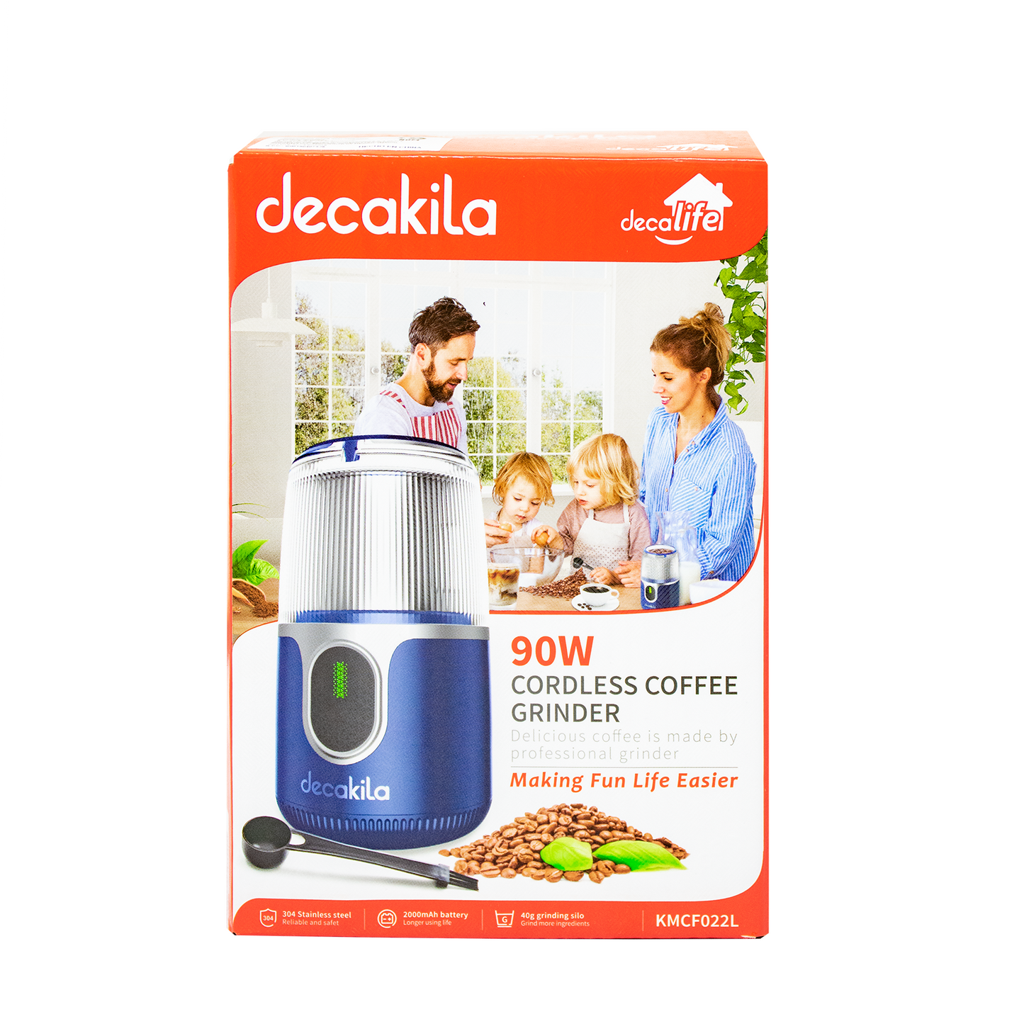 Molino de Café 40g Inalámbrico Azul Decakila KMCF022L (Caja de 12 Piezas)