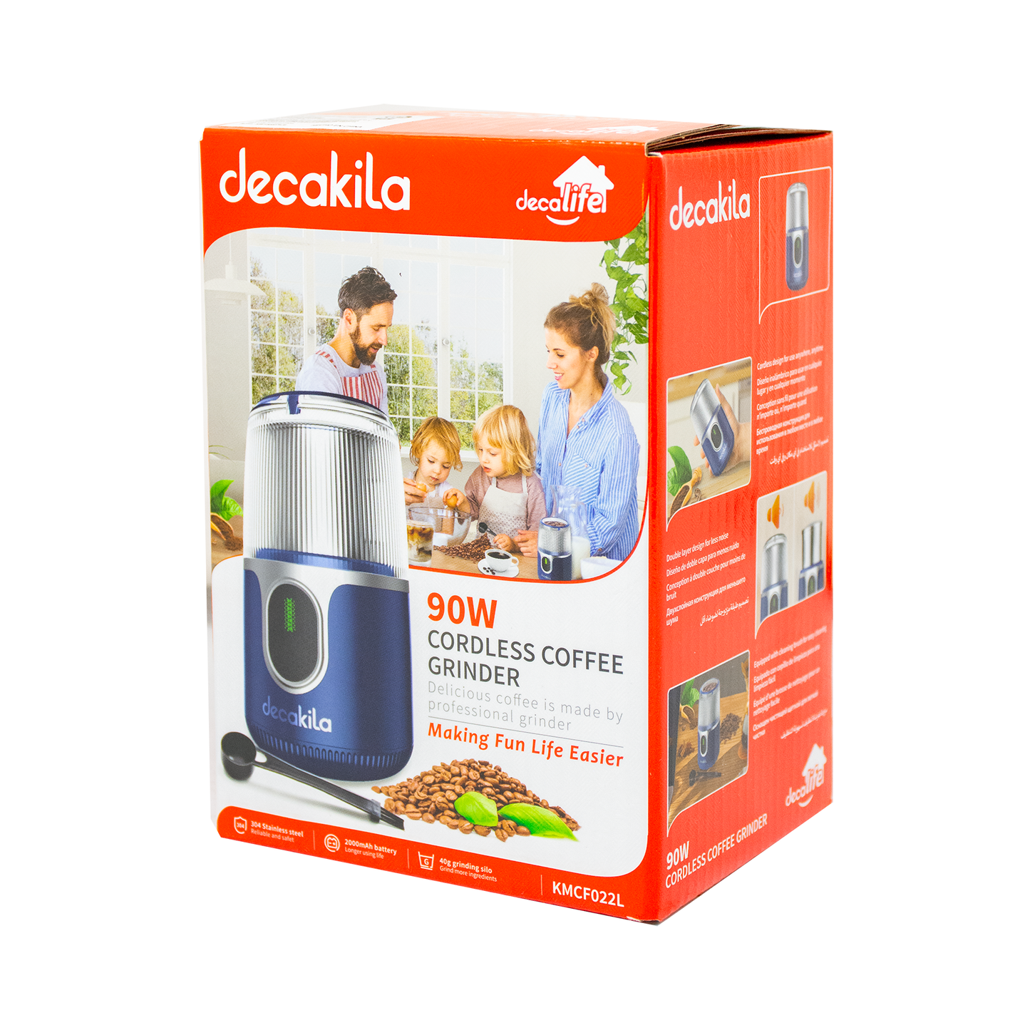 Molino de Café 40g Inalámbrico Azul Decakila KMCF022L (Caja de 12 Piezas)
