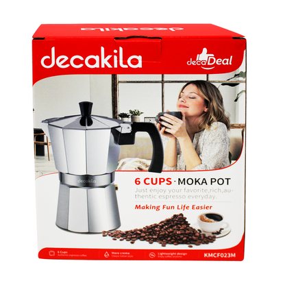 Cafetera de Expresso Italiana 6 Tazas de Aluminio Decakila KMCF023M