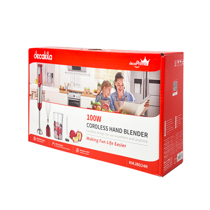 Batidora de Inmersión Inalámbrica con Accesorios 4 en 1 Roja Decakila KMJB024R