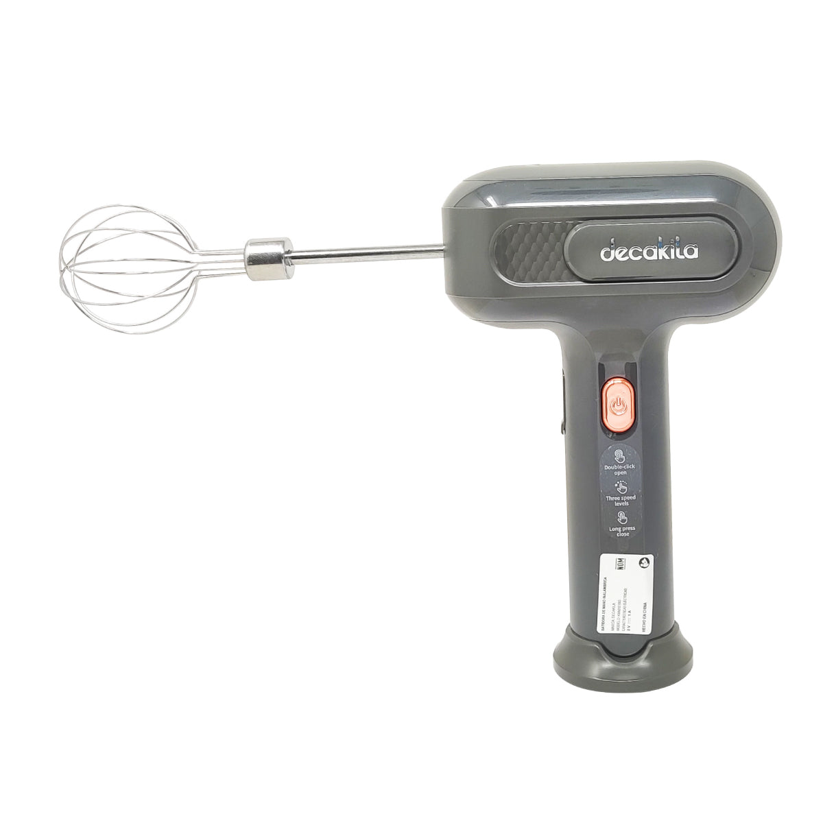 Batidora de Mano Inalámbrica 3 Velocidades con Tazón Procesador de 300 ml Negra Decakila KMMX019G (Caja con 6 Piezas)