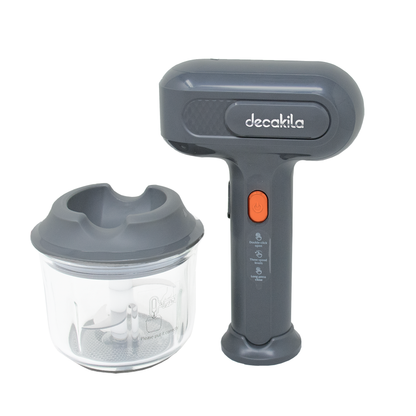 Batidora de Mano Inalámbrica 3 Velocidades con Tazón Procesador de 300 ml Negra Decakila KMMX019G (Caja con 6 Piezas)