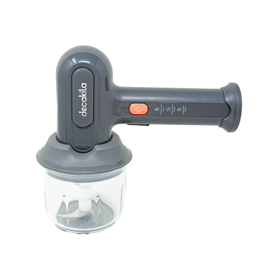 Batidora de Mano Inalámbrica 3 Velocidades con Tazón Procesador de 300 ml Negro Decakila KMMX019G