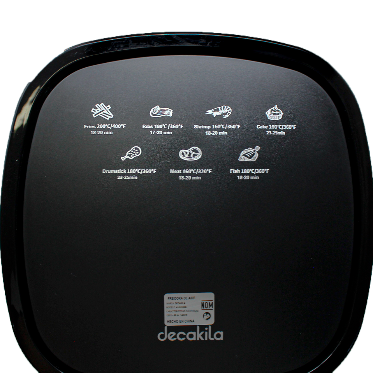 Freidora de Aire 4.5 L Panel Digital 1400 W Decakila KUEC039B (Caja con 4 piezas)