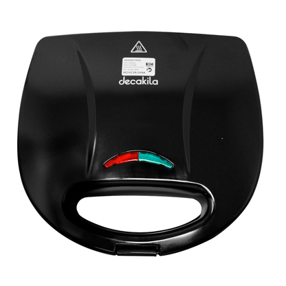 Sandwichera 2 Panes con Antiadherente 750 W Negro Decakila KUEC046B (Caja de 6 Piezas)