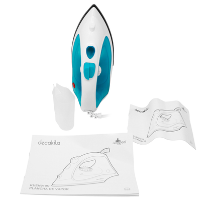 Plancha de Vapor con Antiadherente 1100 W Verde Aqua Decakila KUEN019V (Caja de 12 Piezas)