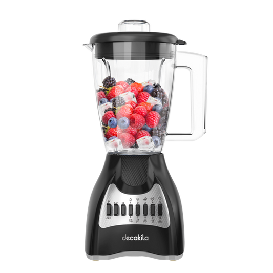 Licuadora 10 Velocidades Vaso de Plástico Negra Decakila KUJB044B