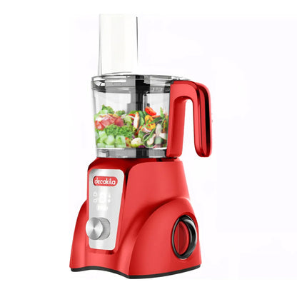 Procesador de Alimentos 1.25 L Inalámbrico con Batería Recargable Rojo Decakila KUMG027R (Caja con 4 piezas)