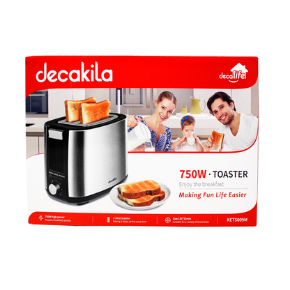 Tostador 2 Rebanadas Acero Inoxidable 750 W Decakila KUTS009M