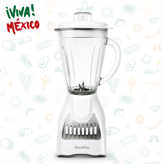 Licuadora 10 Velocidades Vaso Vidrio Blanca Decakila KUJB046W