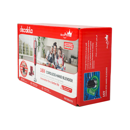 Batidora de Inmersión Inalámbrica de Batería 5 Velocidades Rojo Decakila KMJB047R