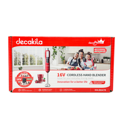 Batidora de Inmersión Inalámbrica de Batería 5 Velocidades Rojo Decakila KMJB047R